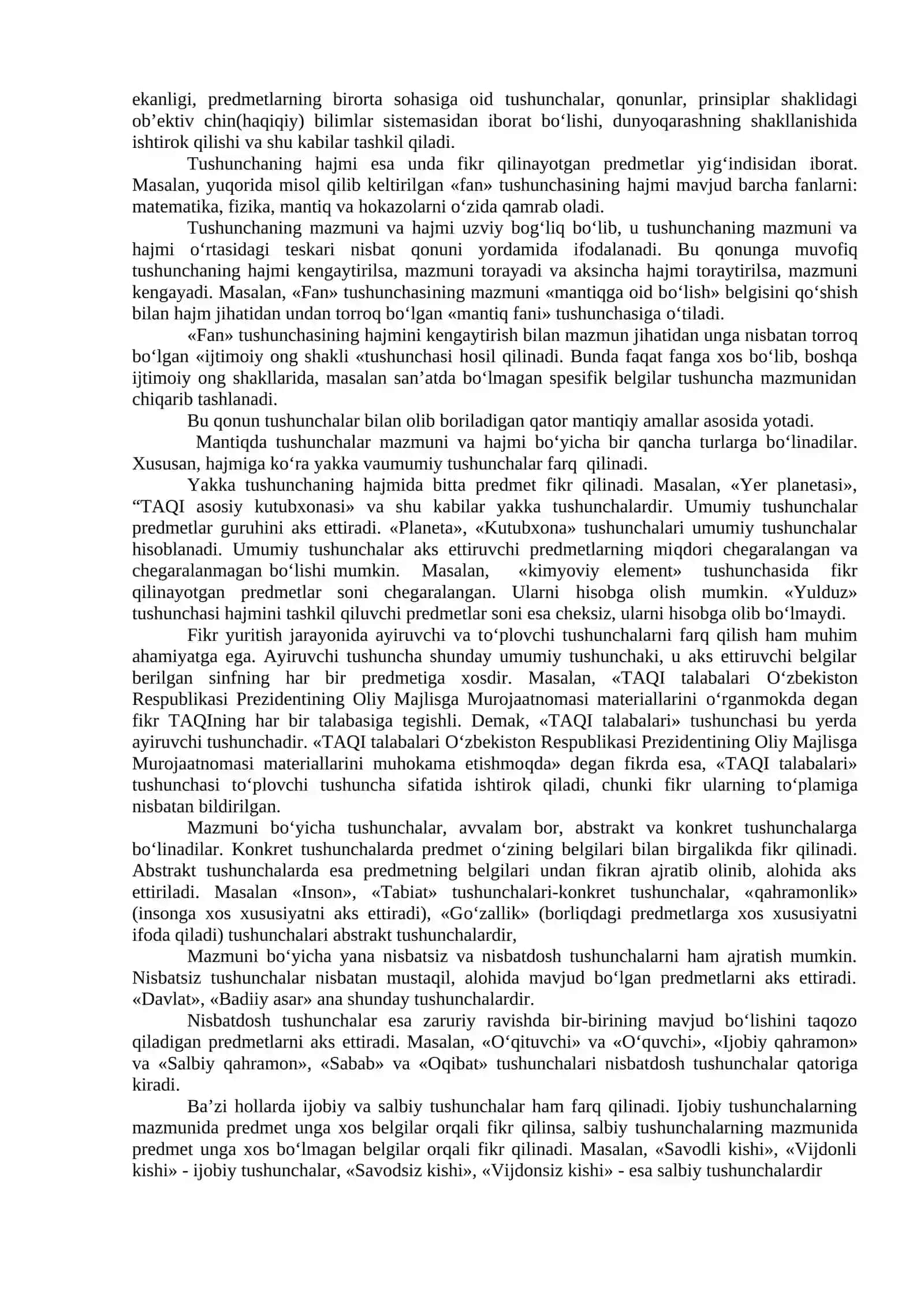 TAFAKKURNING MANTIQIY SHAKLLARI: TUSHUNCHA, HUKM. XULOSA CHIQARISH 3