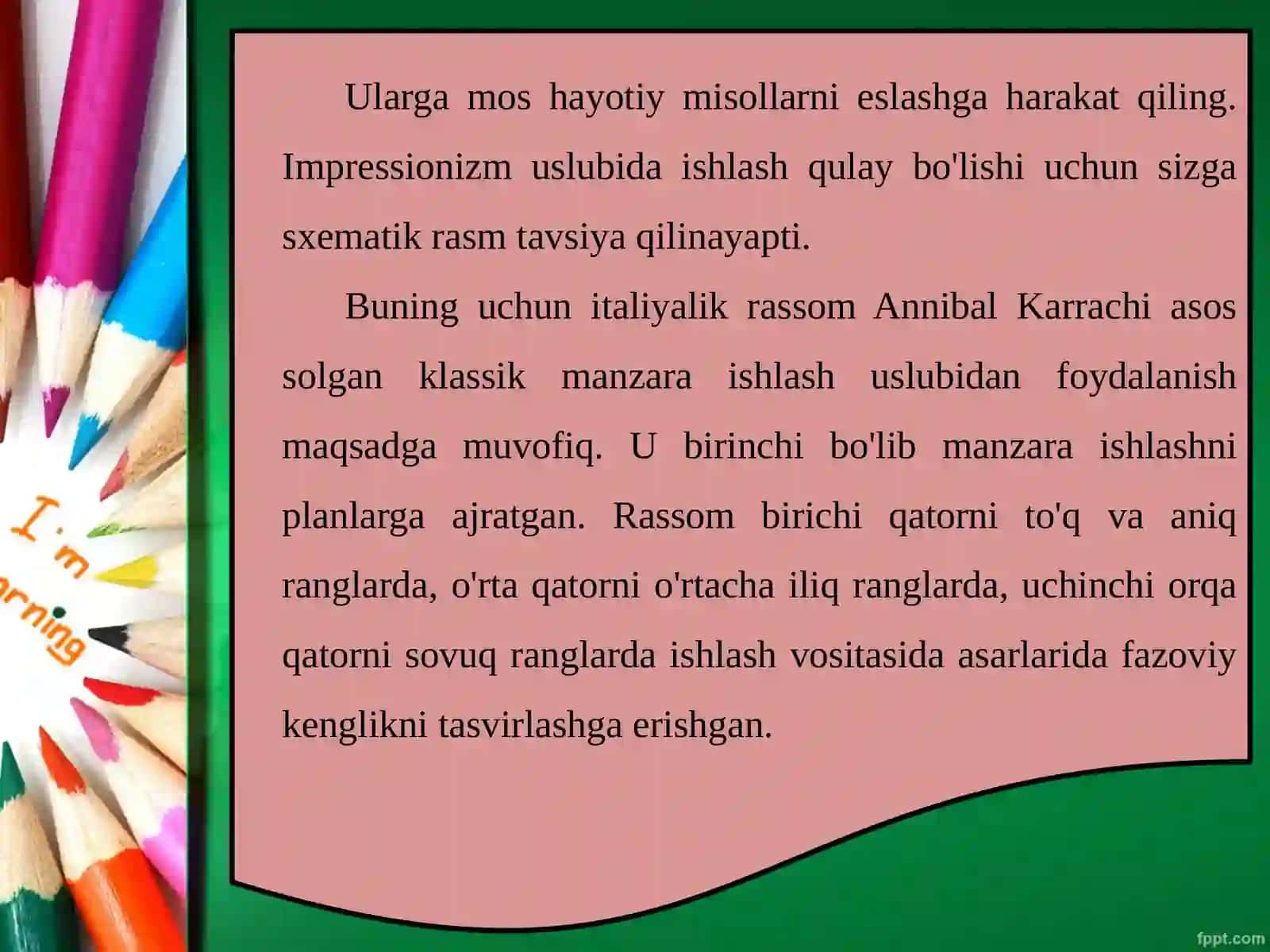Impressionizm uslubida manzara ishlash. "Puantilizm" 3