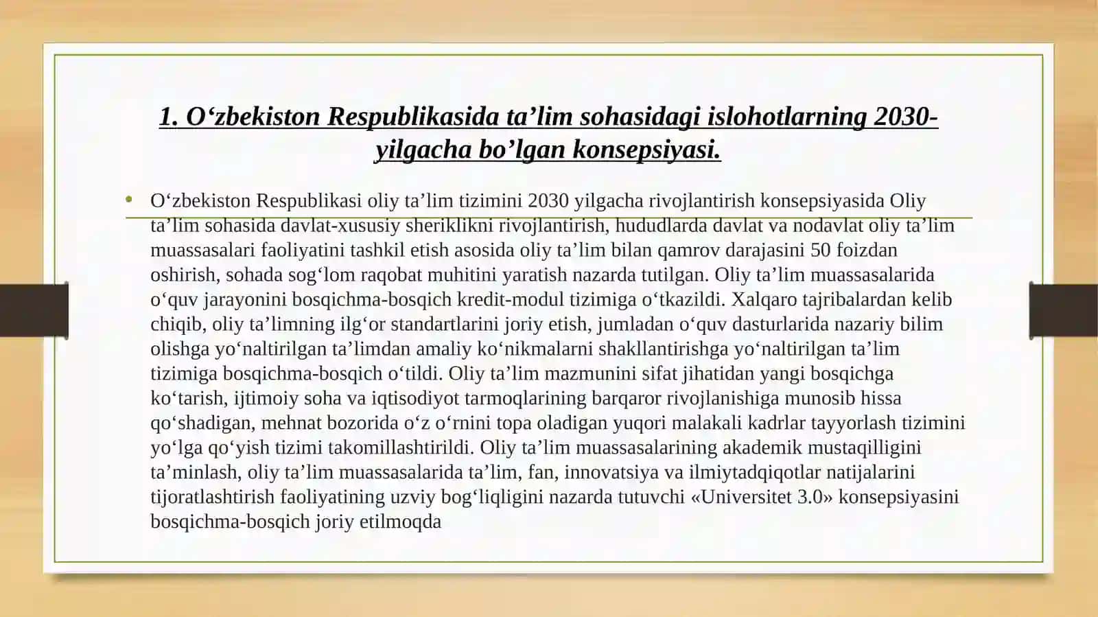 O'zbekistonda oliy talim tizimini rivojlantirishning kansepsiyalari 2030-yilgacha 3