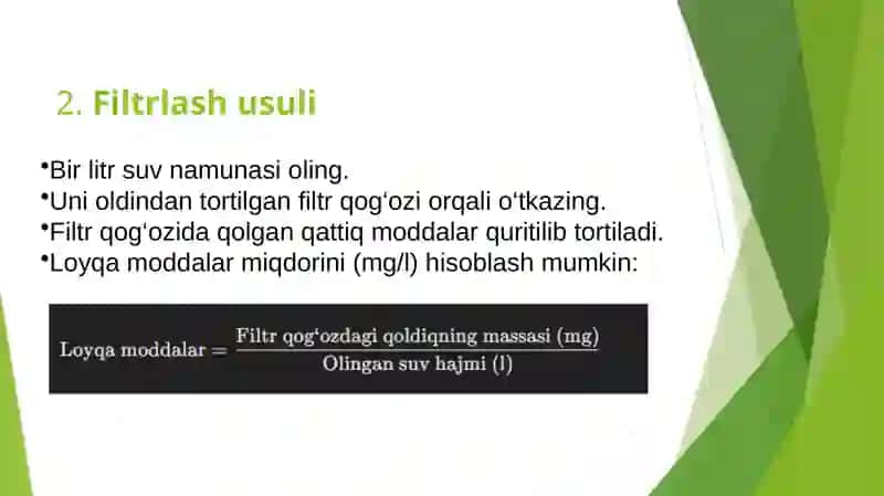 Oqovasuvlarni loyqaligini taqribiy topish 3