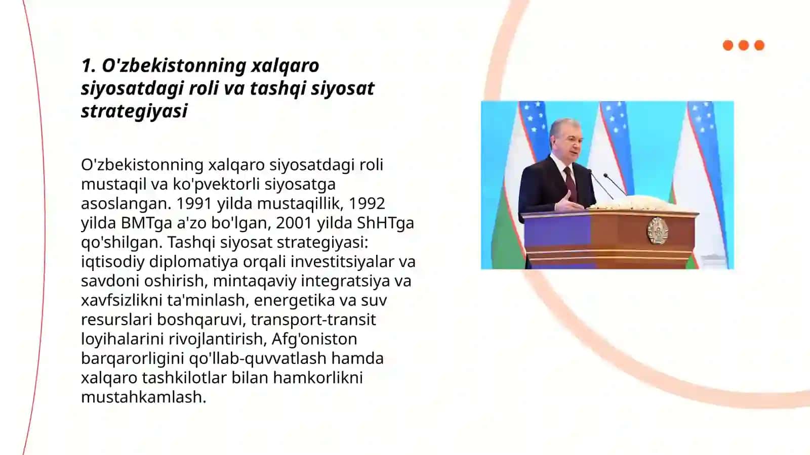 O'zbekistonning jahon hamjamiyatidagi munosib o'rni 3