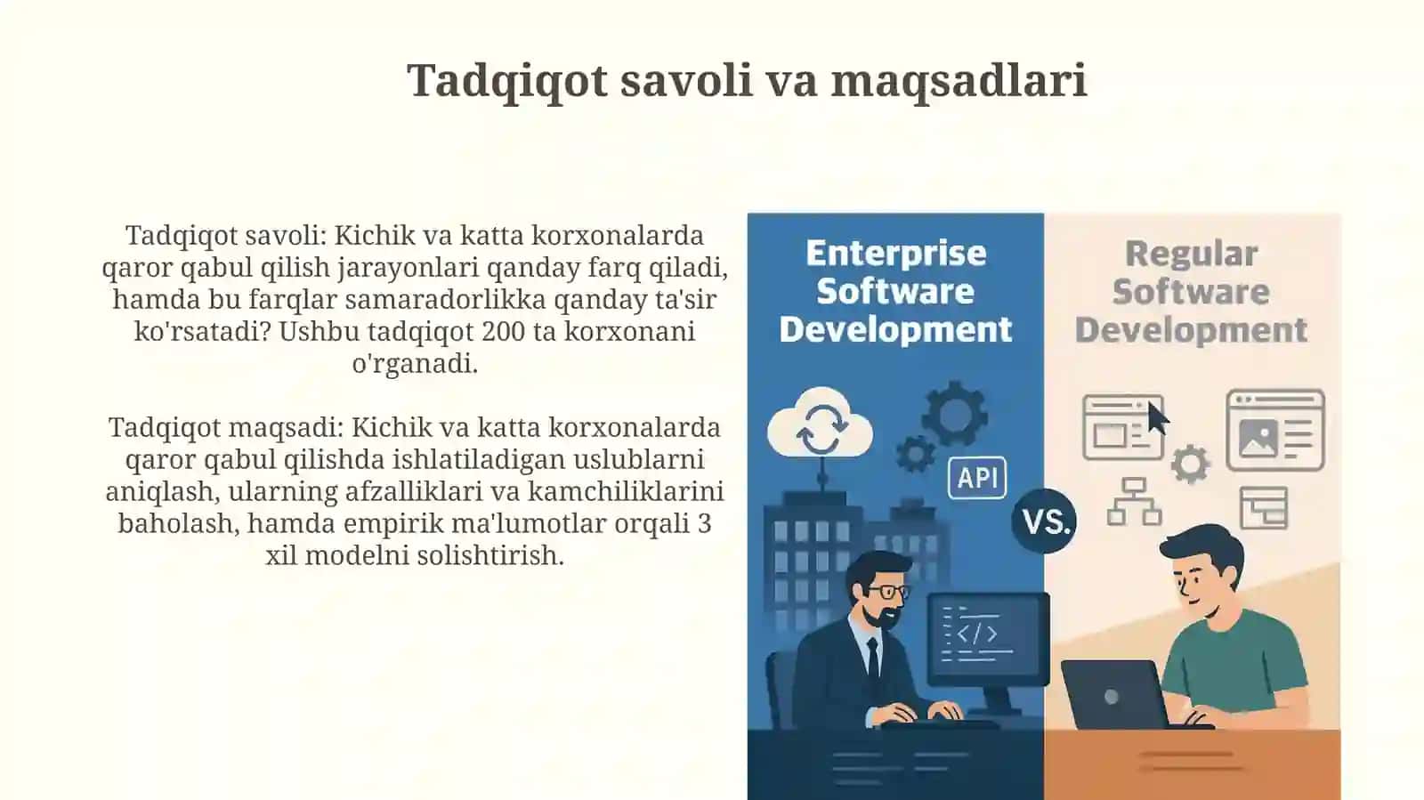 Kichik va yirik korxonalarda qaror qabul qilish jarayonlarinitaqqoslovchitadqiqot 3
