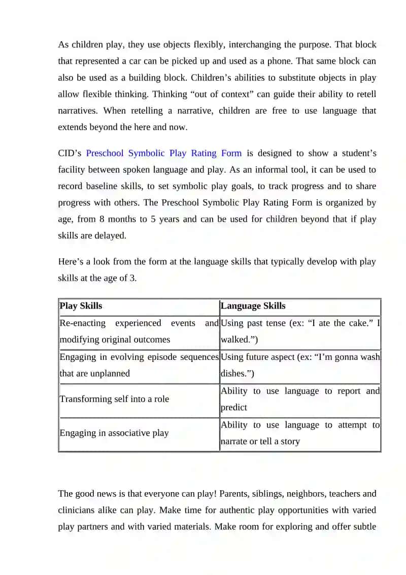 THE IMPORTANCE OF PLAY IN LANGUAGE LEARNING 3