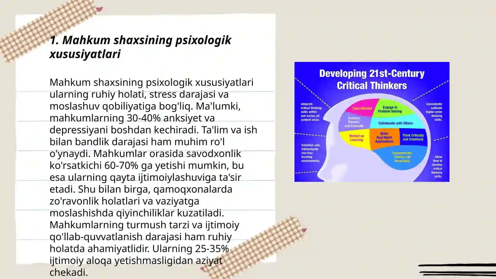 Mahkum psixologiyasi va resotsiallashtirish vazifalari 3