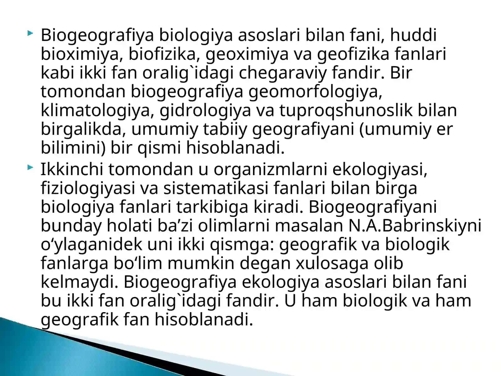 Biogeografiya fani, uni boshqa fanlar bilan aloqasi va asosiy biogeografik tushunchalar 3