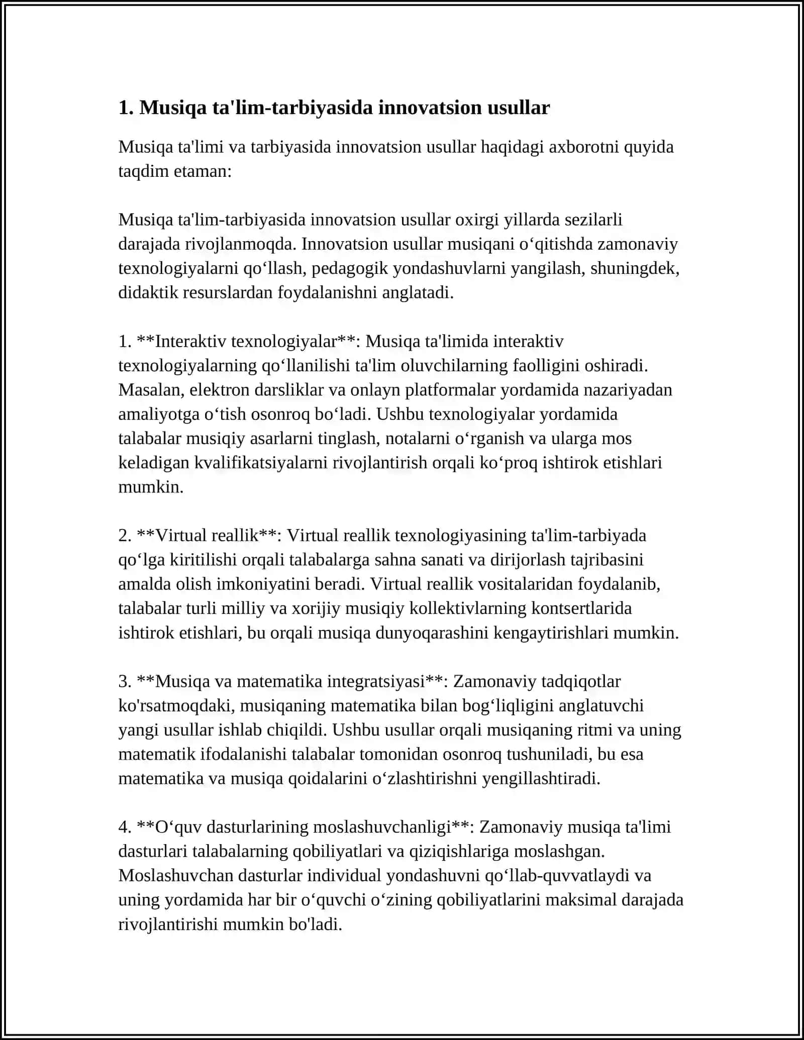 RESPUBLIKA XALQ MAORIFI TIZIMIDA MUSIQA TALIM-TARBIYASI ISHINING RIVOJLANTIRISH ISTIQBOLLARI 3