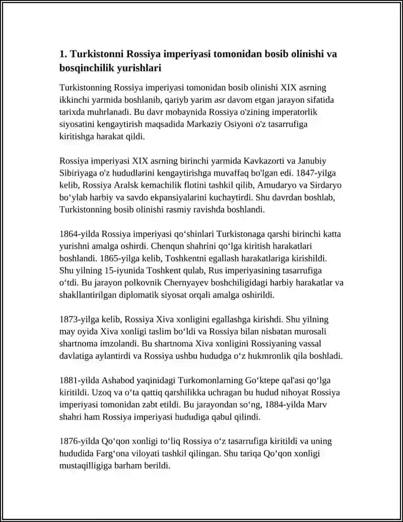 TURKISTON ROSSIYA IMPERIYASI DAVRIDA 3
