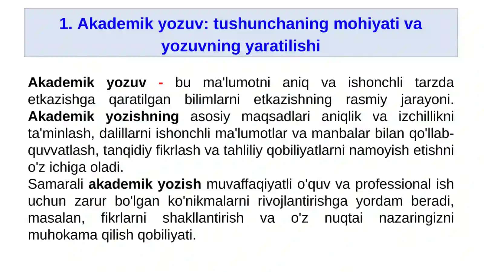 Akademik yozuv tushunchaning mohiyati va yozuvning yaratilishi 3