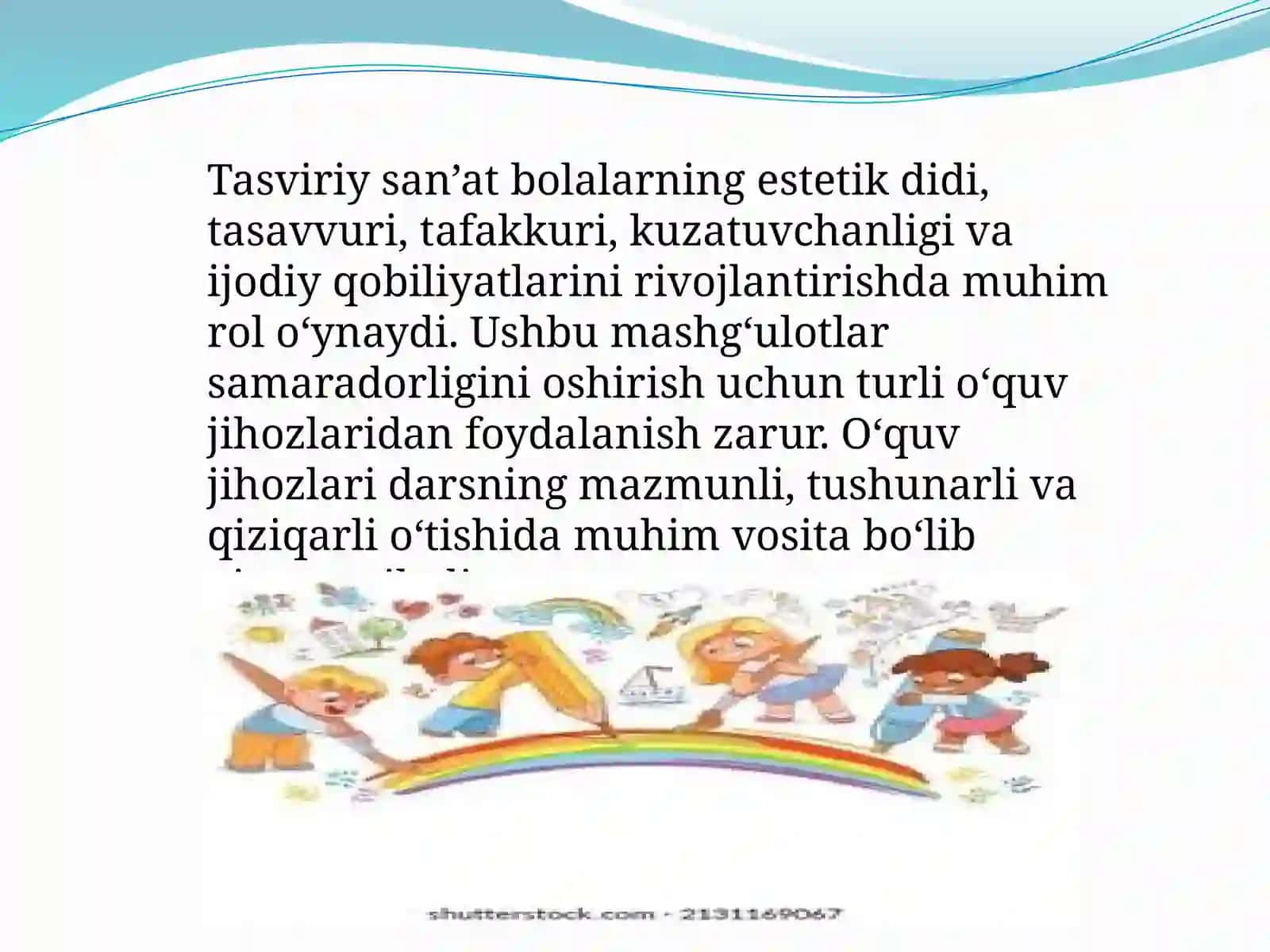 TASVIRIY FAOLIYAT MASHG’ULOTLARIDA FOYDALANILADIGAN O’QUV JIHOZLARI 3