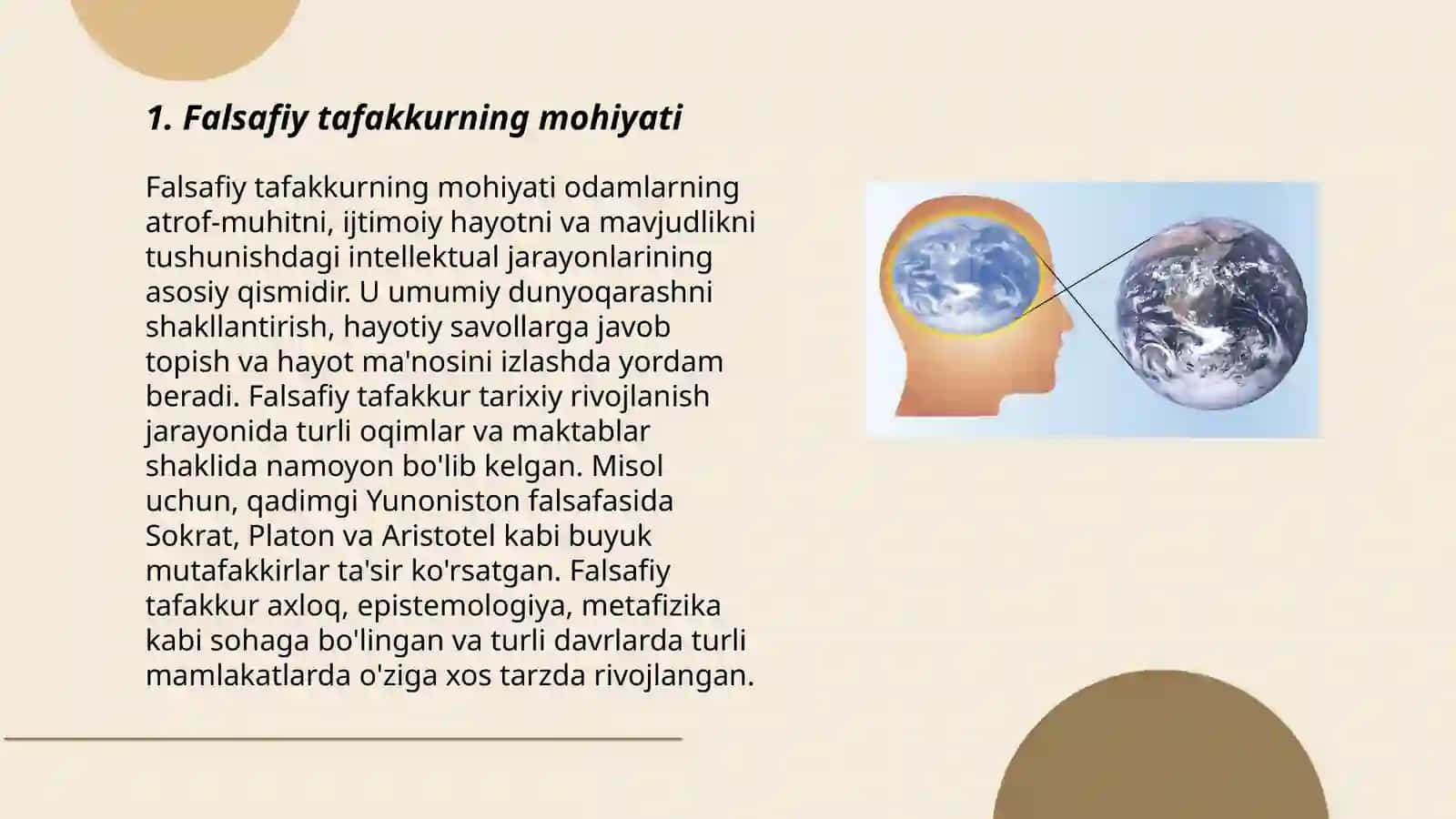 Falsafiy tafakkur taraqqiyot; Sharq falsafasi 3