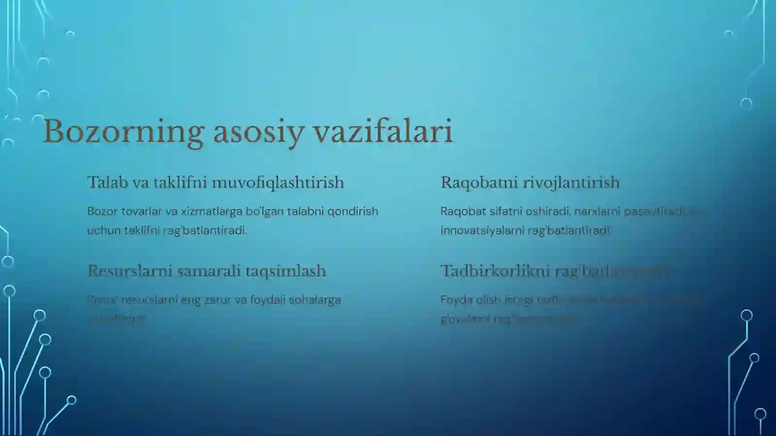Bozor Mexanizmi 3