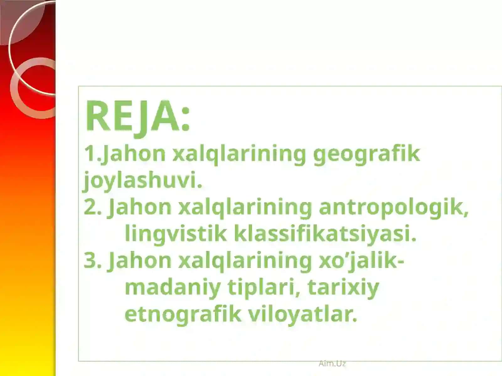 JAHON XALQLARI KLASSIFIKATSIYASI 3
