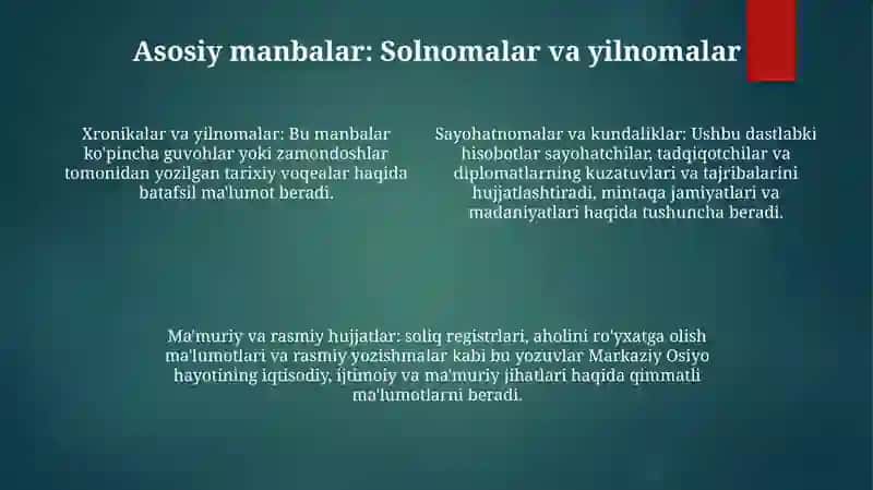 OʻRta Osiyoning Xvi-Xix Asrning Birinchi Yarmi Tarixiga Oid Rus Tili Manbalari 3