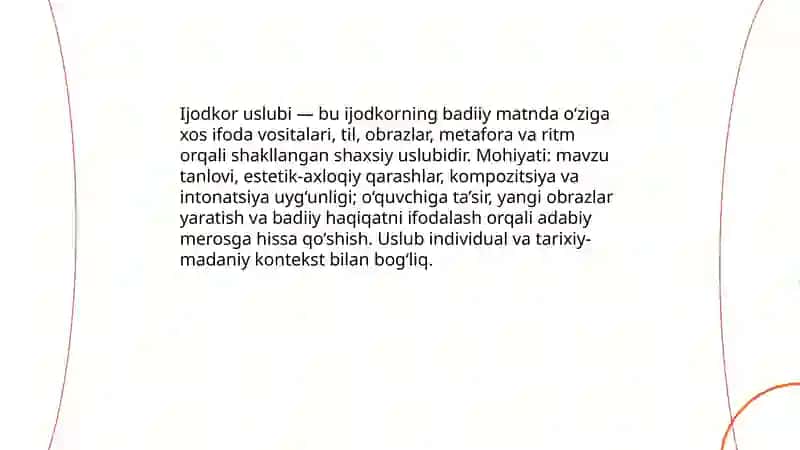 Ijodkor uslubi 3