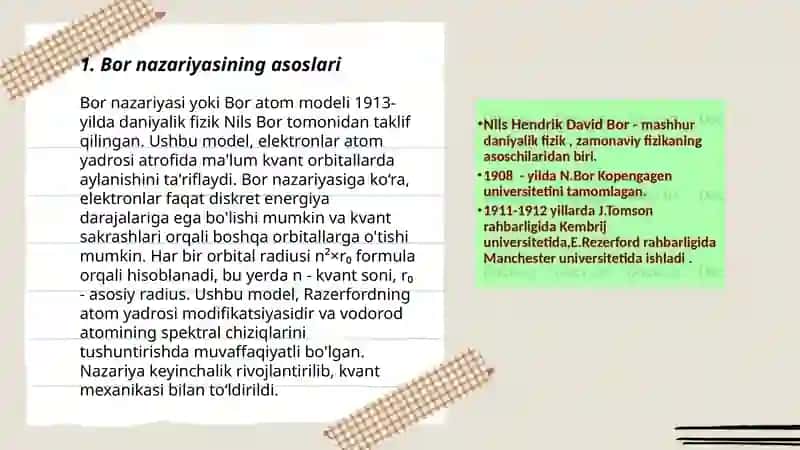 Vodorod atomining Bor nazariyasi 3