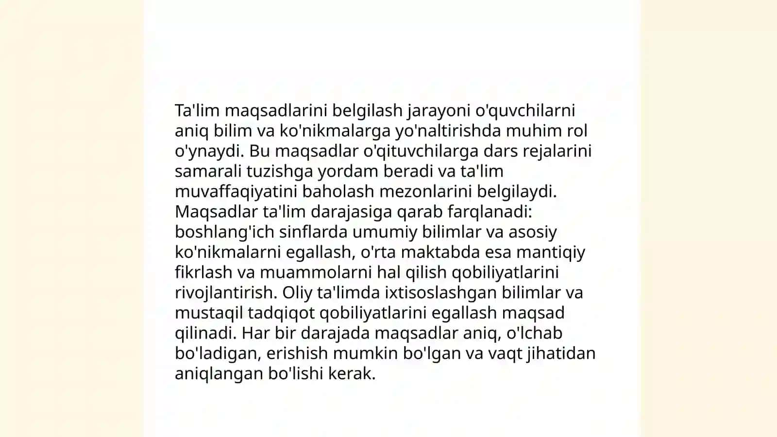 Mutaxassislik fanini o'qitishda ta'lim jarayonini rejalashtirish 3