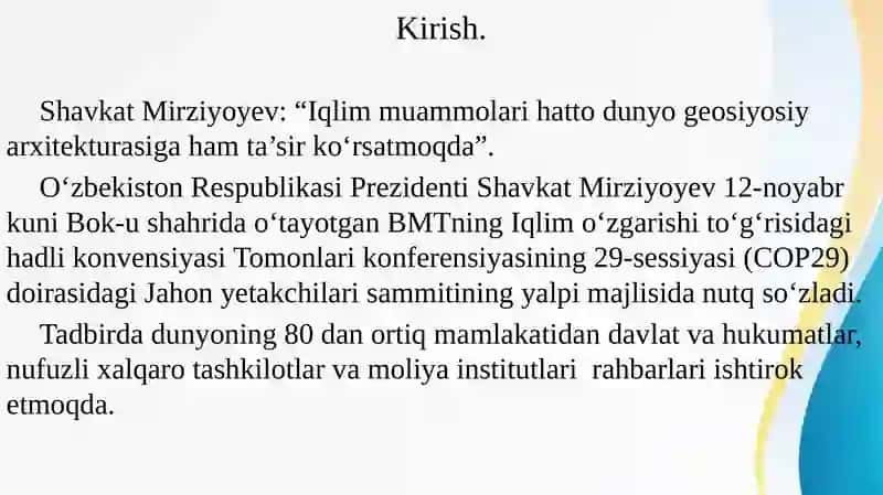 Iqlim o'zgarishini keltirib chiqaruvchi manbalar va omillar. 3