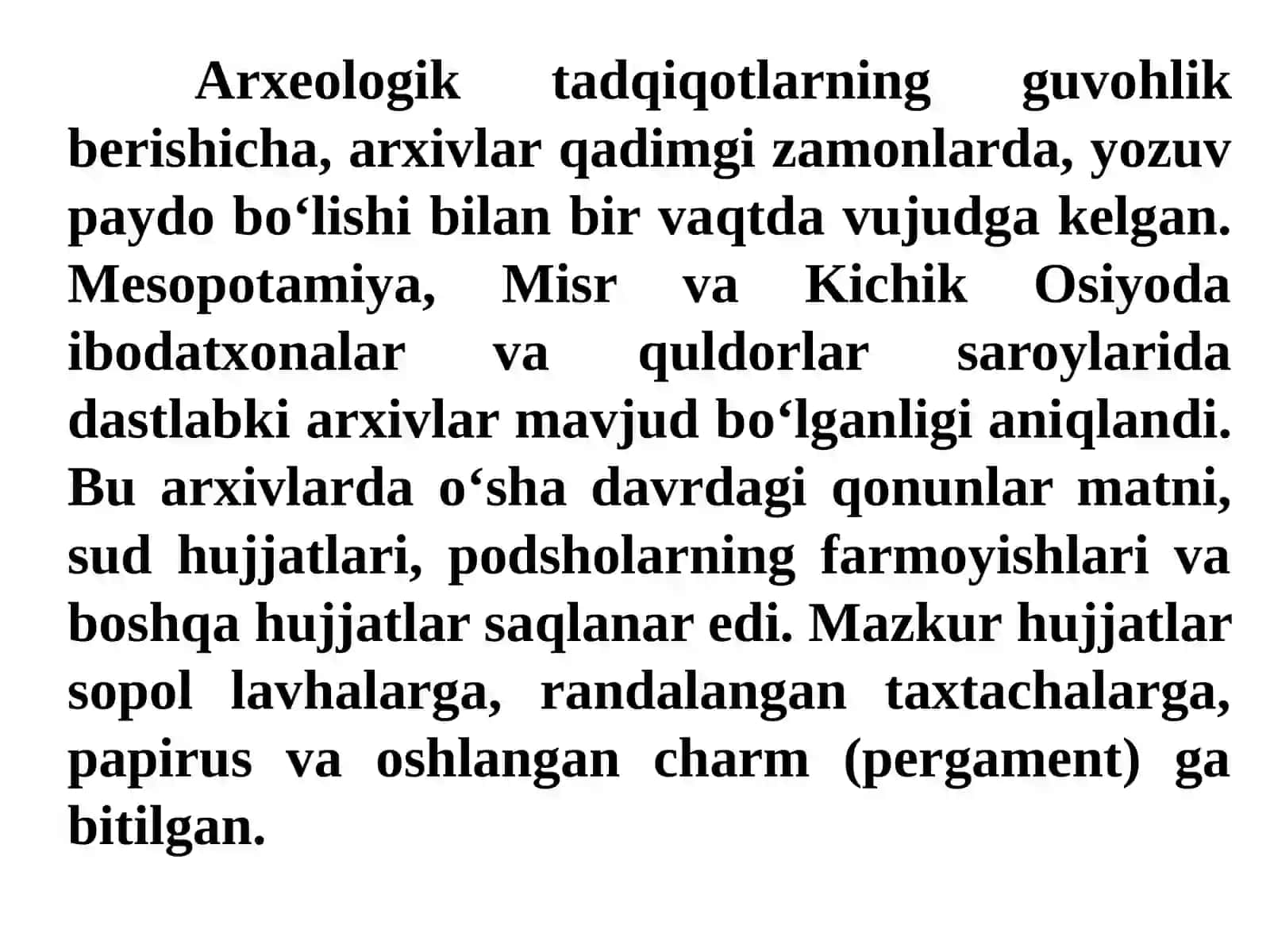 Qadimgi SHarqda ilk arxivlarning vujudga kelishi va rivojlanishi 3