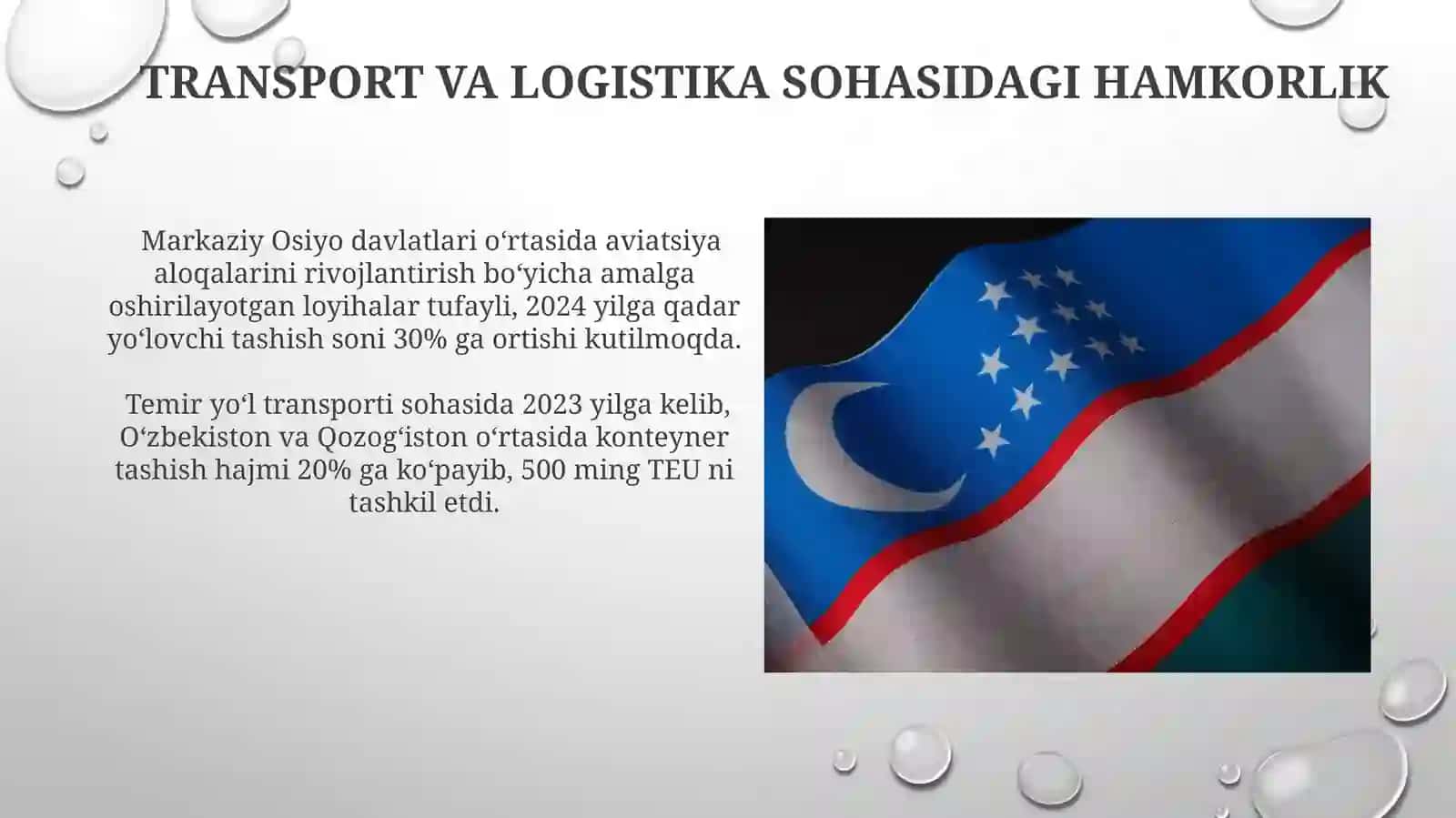 O'zbekistoning Markaziy Osiyo davlatlari bilan o'zaro hamkorlik aloqalari 3