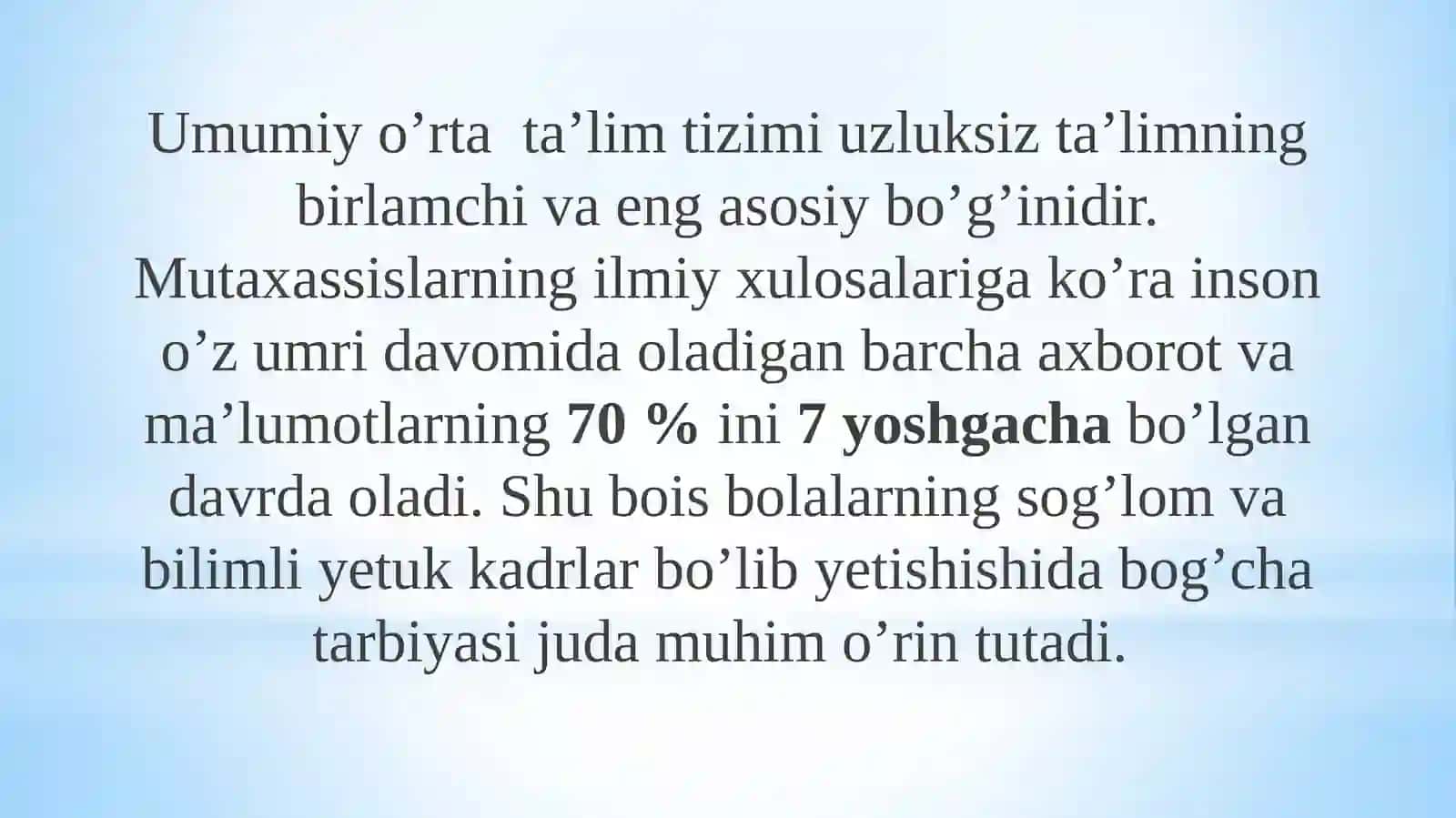 O’zbekiston Respublikasida umumiy o’rta va o’rta maxsus tizimida ta’lim-tarbiyaning dolzarb masalalari 3