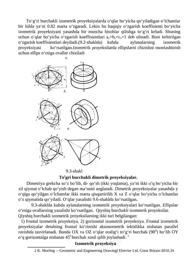 To’g’ri burchakli aksonometrik proyeksiyalar. 3