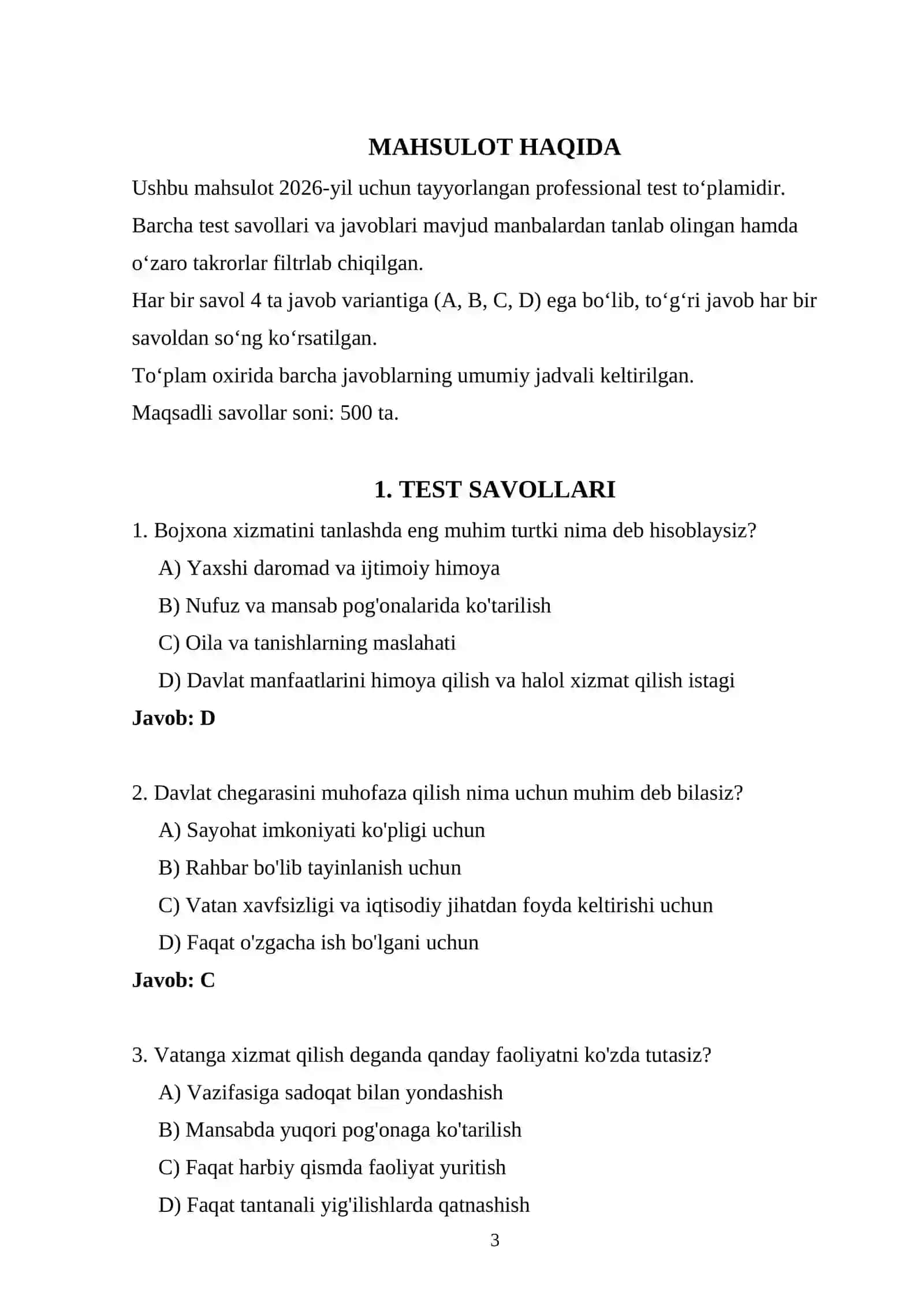 IIV PSIXOLOGIK 2026-YIL - 500 TA PSIXOLOGIK TEST SAVOLLARI VA JAVOBLARI 3