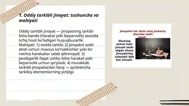Oddiy tarkibli jinoyatlar va uning turlari 3
