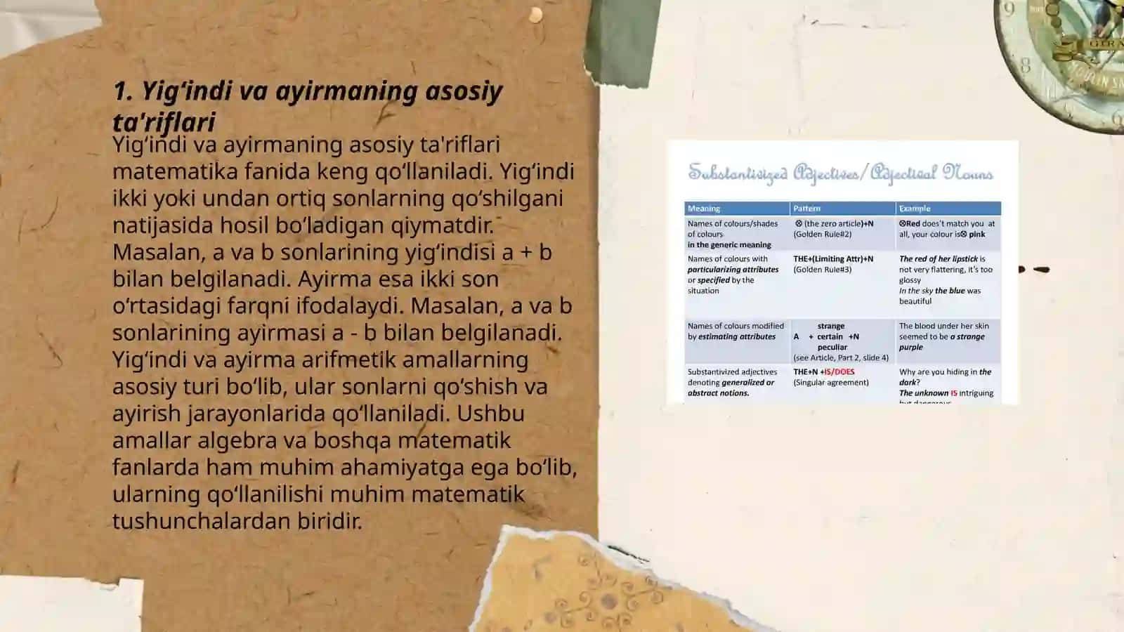 Yig‘indi va ayirmaning ta‘rifi uning mavjudligi va yagonaligi 3