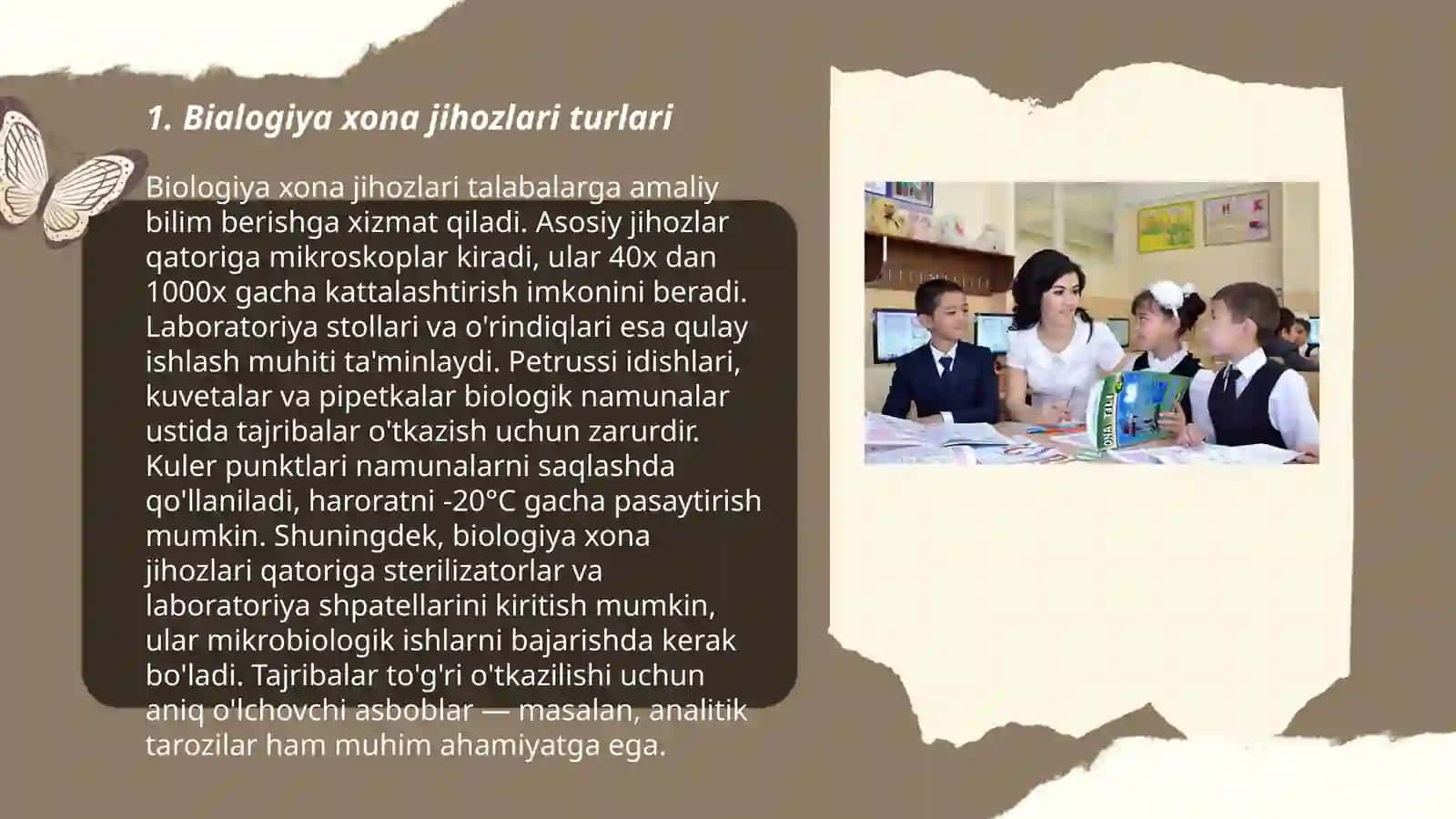Bialogiya xona jihozlari turlari 3