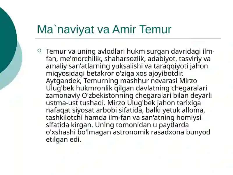 Temuriylar davrida ma’naviyatning rivojlanishi 3