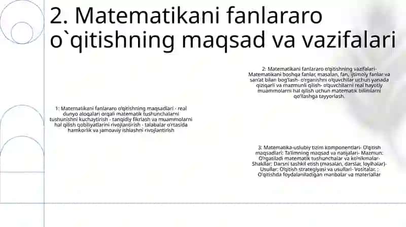 BoshlangʻIch Sinflarda Matematika OʻQitish Metodikasi Fan Sifatida Fanlararo BogʻLiqligi 3