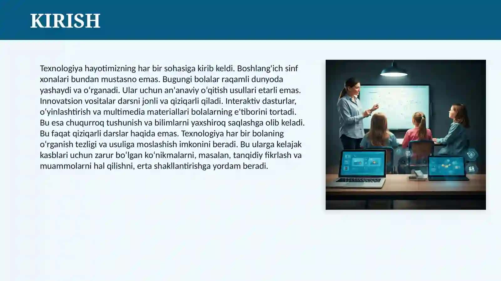 BOSHLANG‘ICH TA`LIMDA INNOVATSION TEXNOLOGIYALARDAN FOYDALANISH YO‘LLARI 3