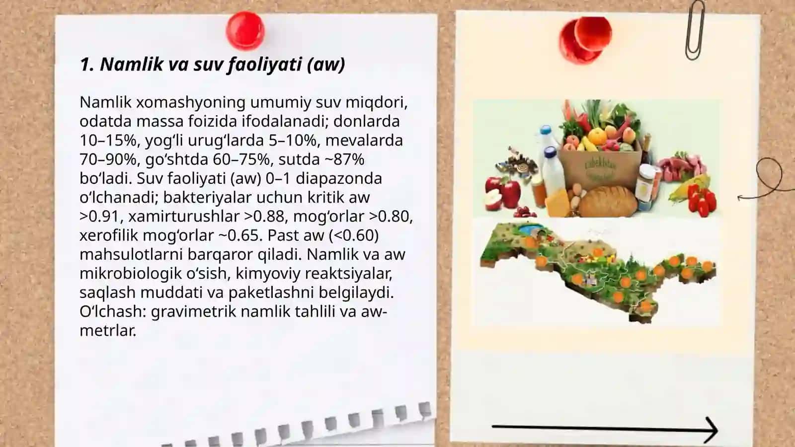 Namlik va suv faoliyati (aw) 3