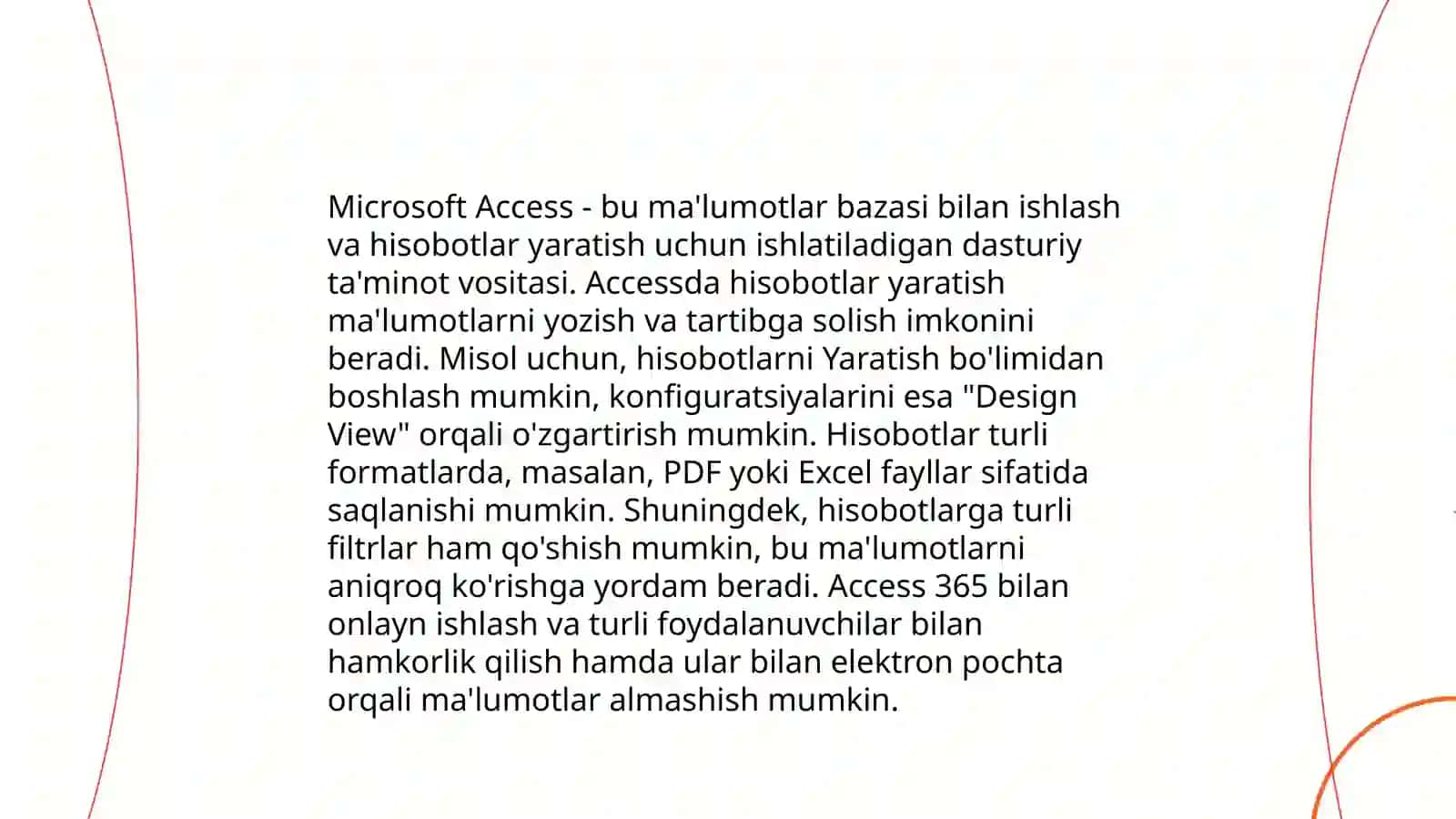 Microsoft Accessda hisobotlar 3