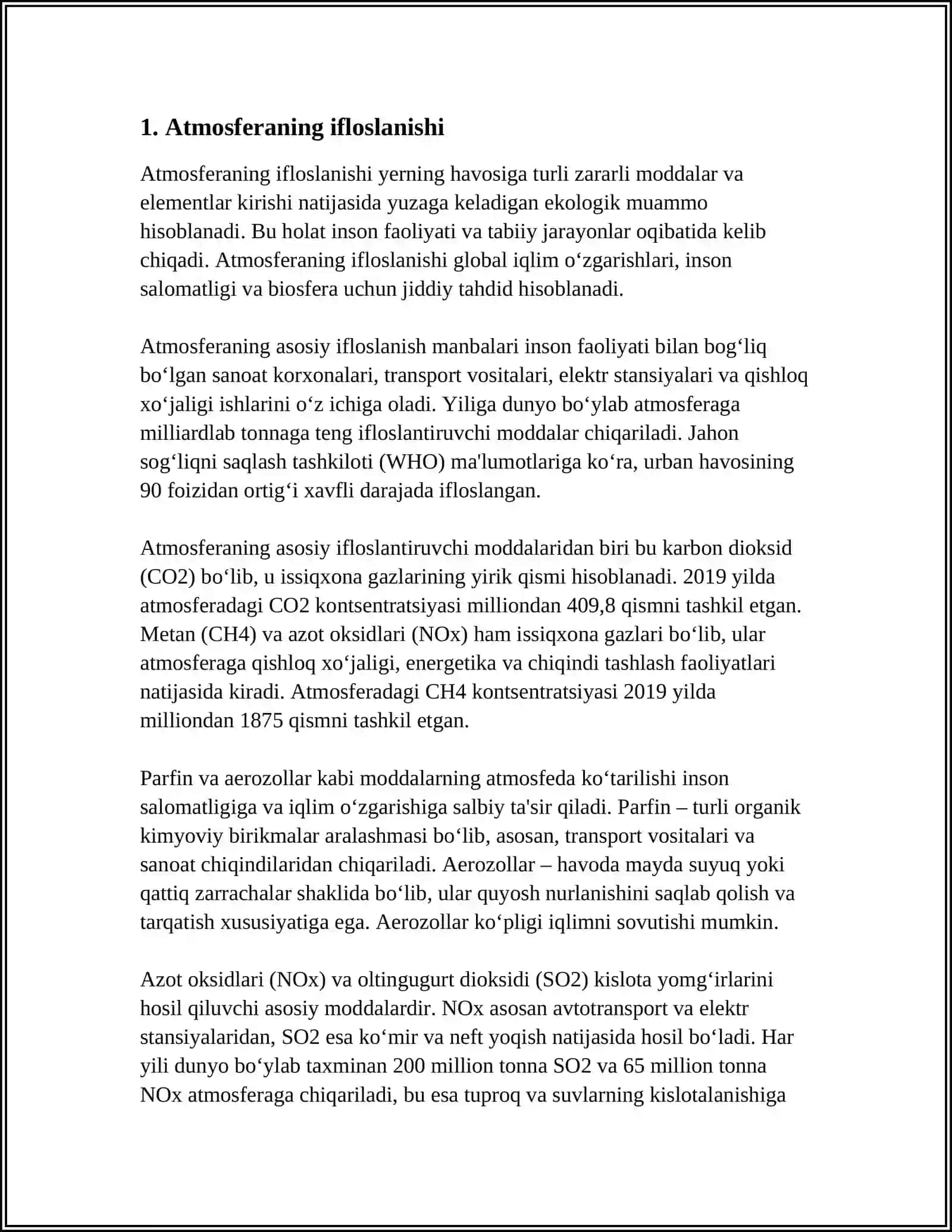 ATROF MUHITNING IFLOSLANISHI GLOBAL EKOLOGIK MUAMMO 3