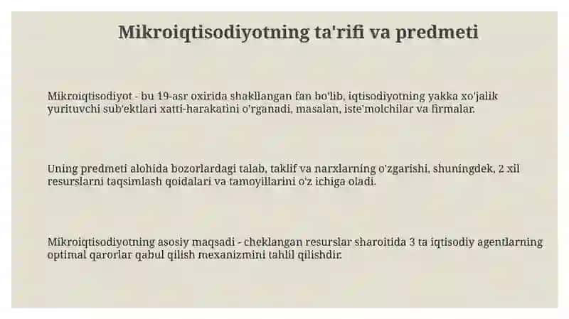 Mikroiqtisodiyot faniga kirish 3