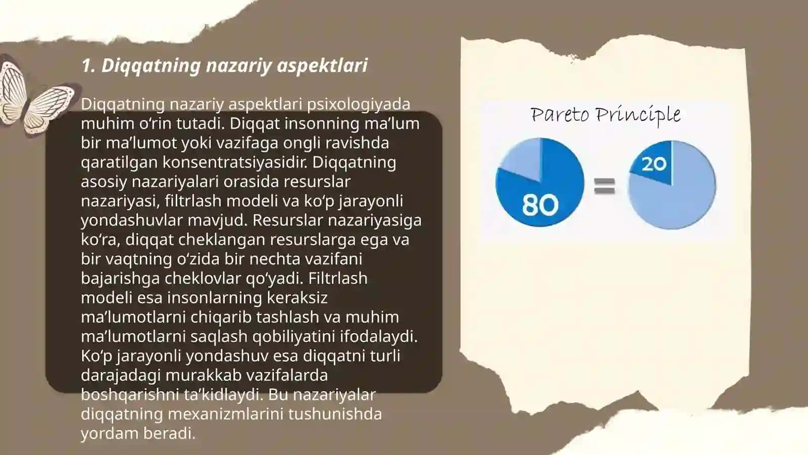 Diqqat borasidagi nazariyalar. Sezgi haqida tushuncha. Sezgi borasidagi nazariyalar 3