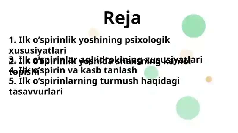 Ilkoʻspirinlik davri 3