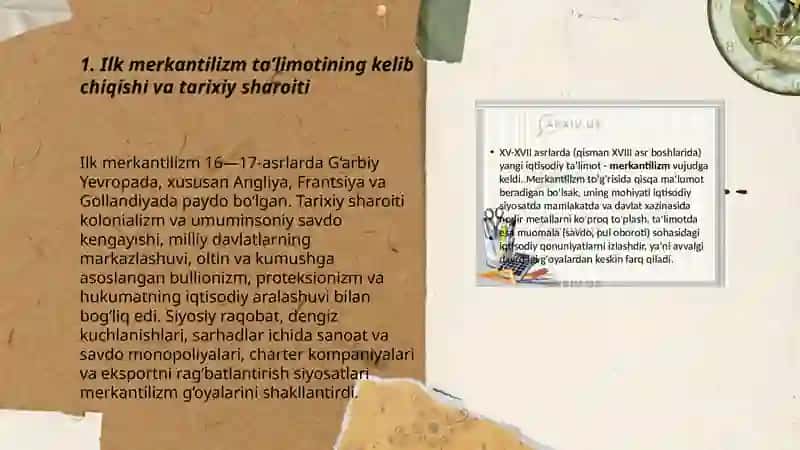 Ilk merkantilizm taʼlimoti va uning namoyondalari 3