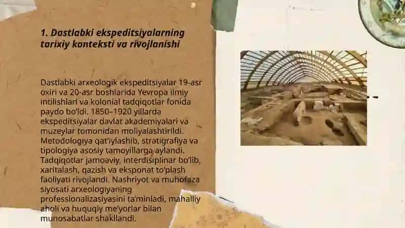 Dastlabki arxeologik ekspeditsiyalarning tashkil etilishi 3