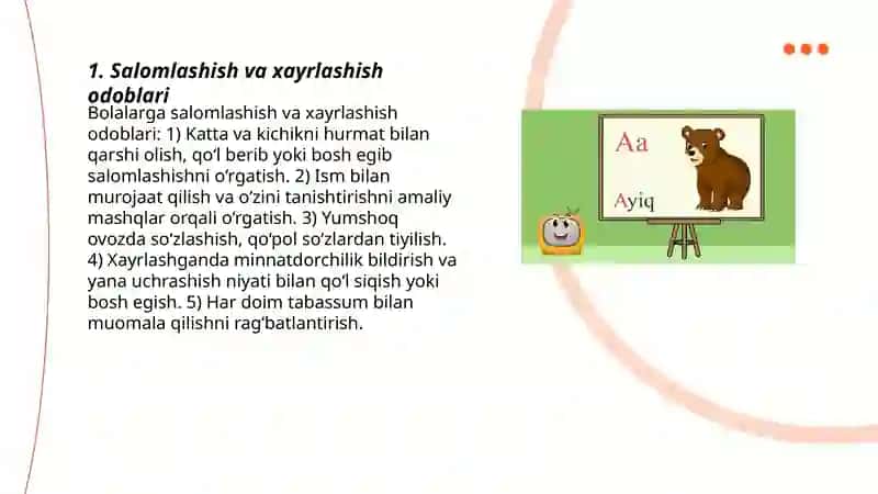 Xushmuomalalik alifbosi.Katta guruh(5-6 yosh) 3