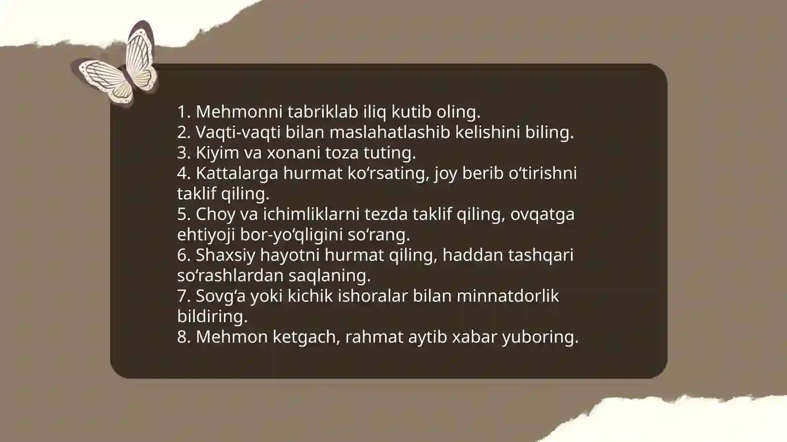 Mehmonlarni kutib olish odob-axloqi 3