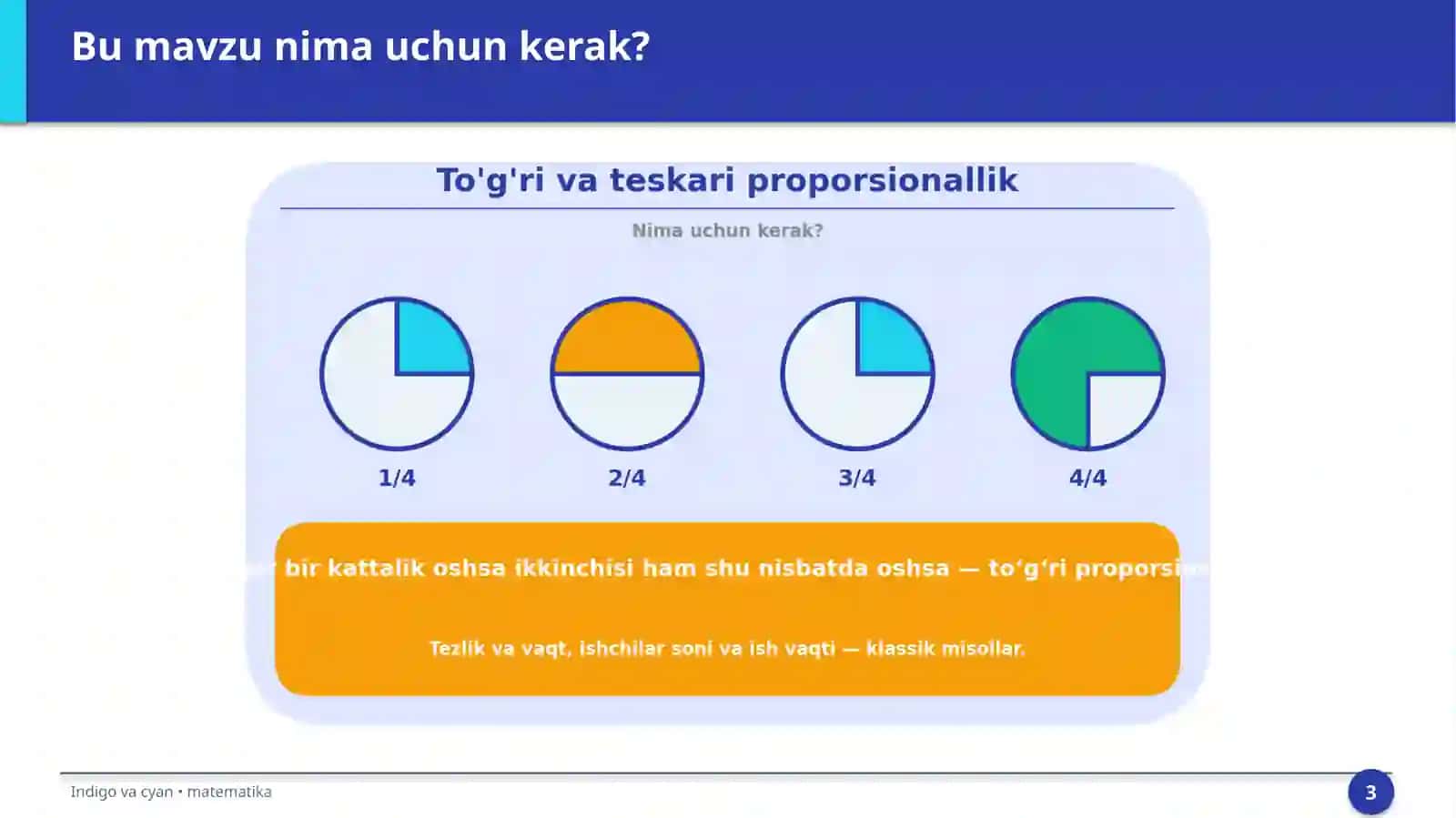 To'g'ri va teskari proporsionallik 3