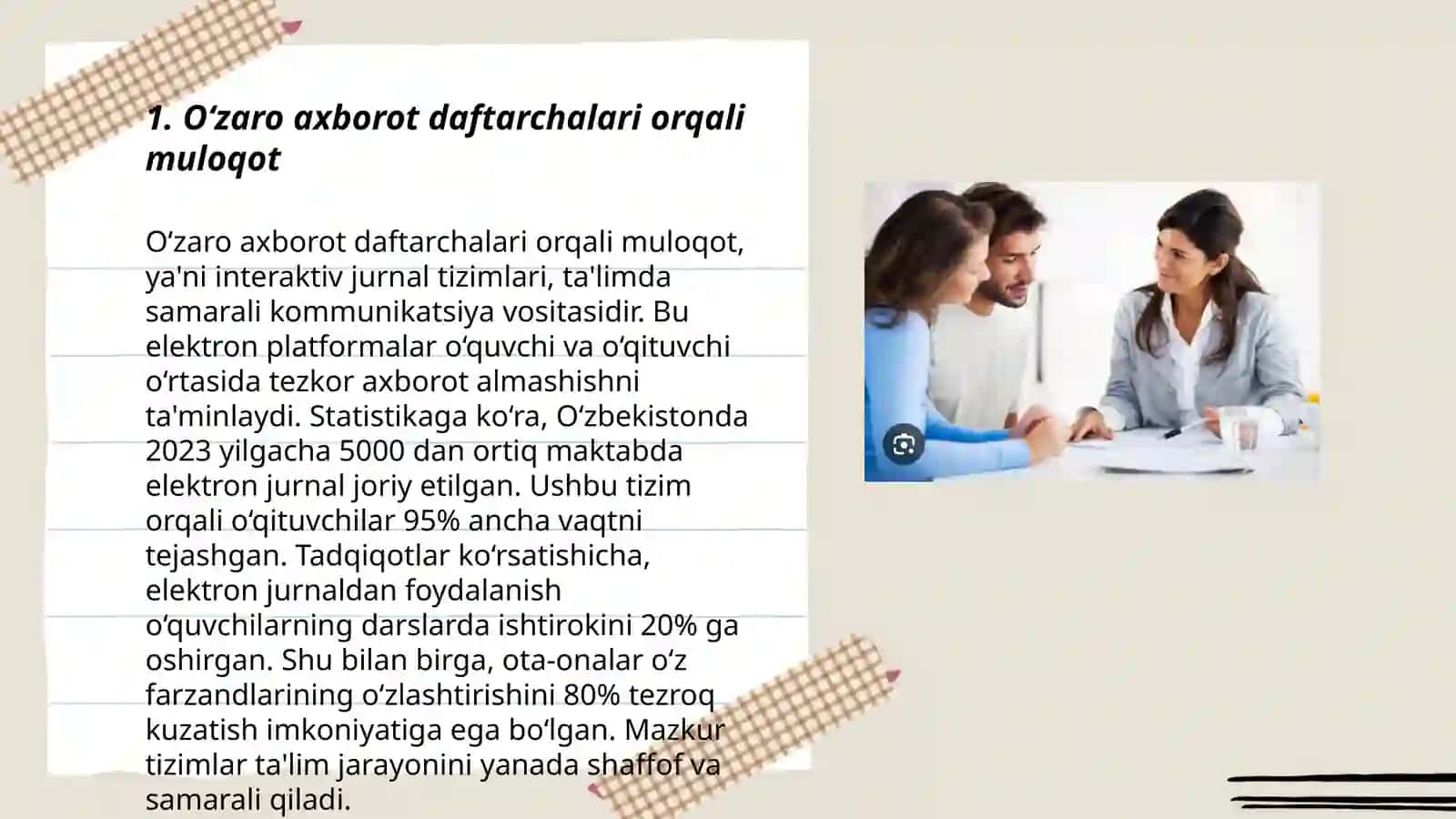 Boshlangʻich sinf oʻqituvchisining ota onalar bilan muloqot shakillari 3