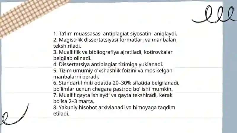Magistrlik dissertatsiyasining tekshirish (antiplagent bilqn ishlash) 3