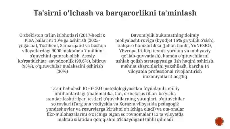 Ta'lim sohasida amalga oshirilgan islohotlar 3