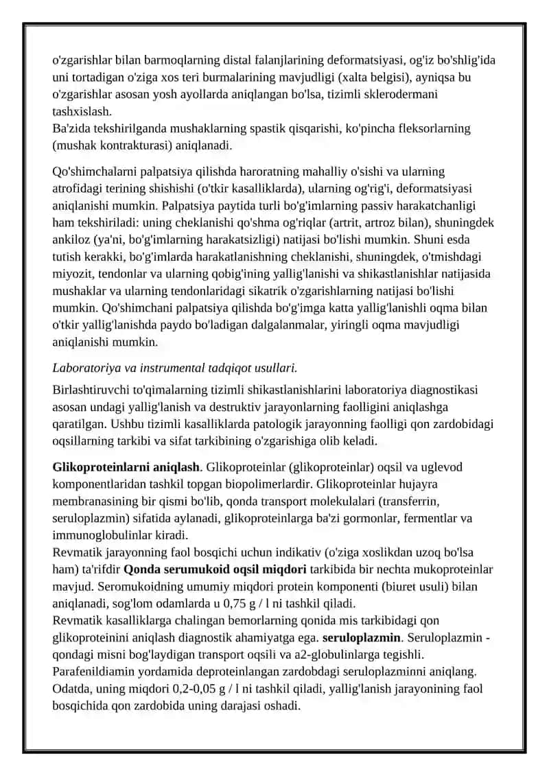 Biriktiruvchi to’qima diffuz kasalliklarining diagnostik mezonlari 3