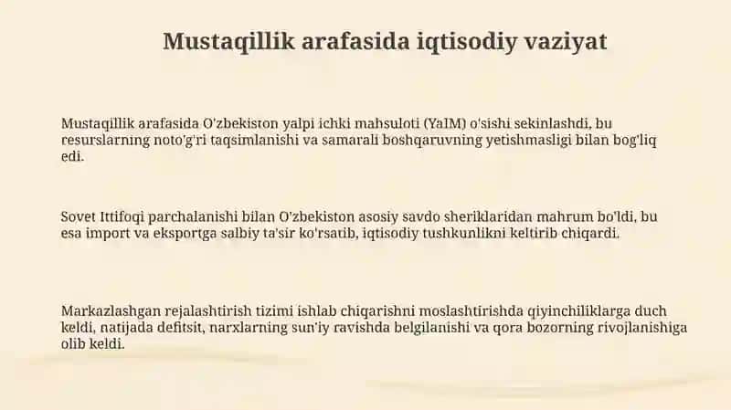Mustaqillik arafasida iqtisodiy islohotlar 3