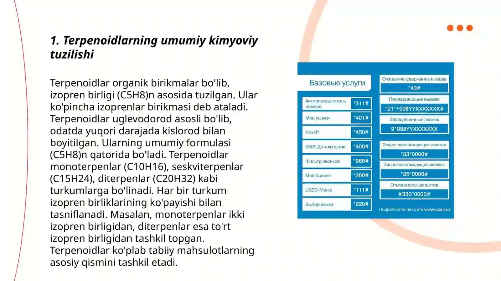Terpenoidlarning kimyoviy tasnifi. Efir moylarining kimyoviy konstantalari: efir soni, sovunlanish soni, atsetillashdan so'nggi efir sonini aniqlash 3