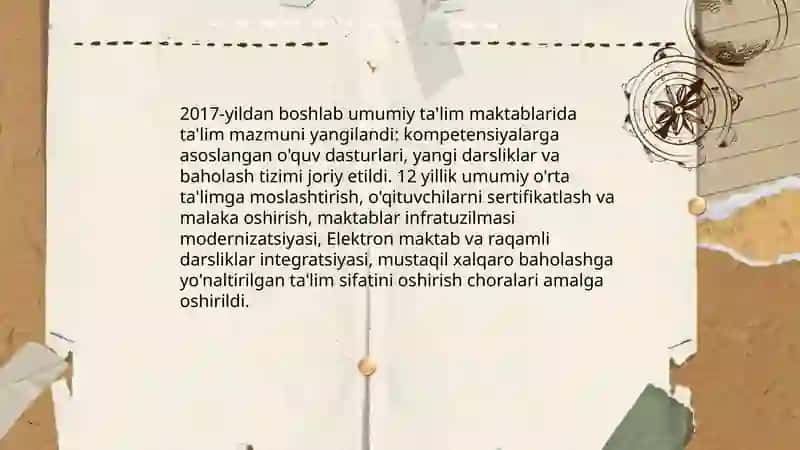 O’zbekiston Respublikasida ta’lim sohasida amalga oshirilgan islohotlar 3